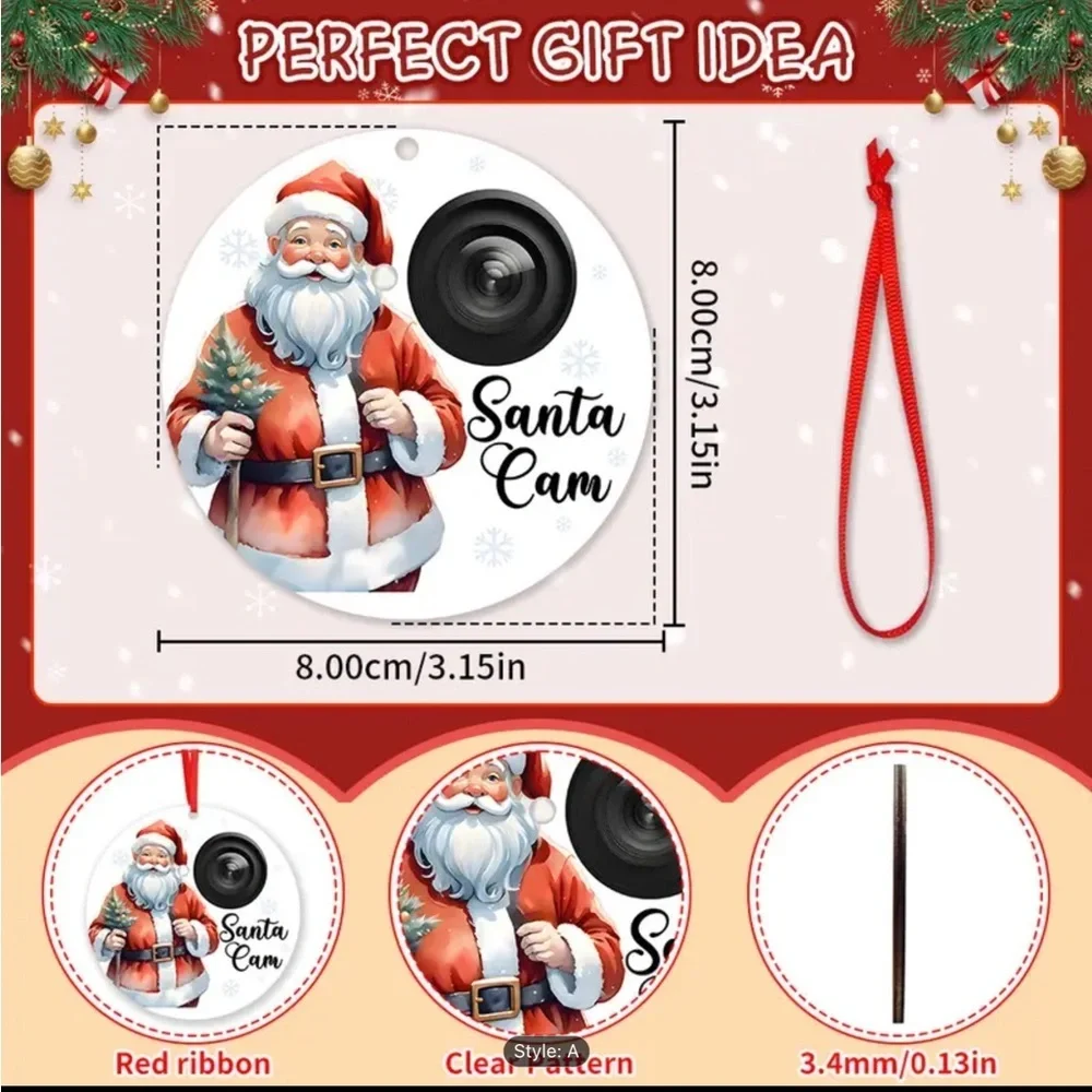 Christmas Holiday Santa Cam Ornament